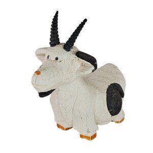 Artesania Rinconada Billy Goat Figurine With Black Spots & Textured Finish